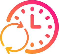 logo horloge chrono en vectoriel rose vers dégradé orange