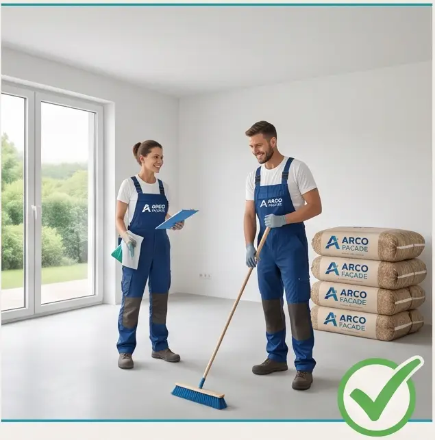 chantier d'isolation rendu et finition propre